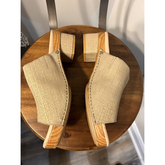 DANSKO Maci Open Toe Platform Mule Women’s 11 EU 42 Taupe Leather Block Heel - Picture 4 of 7